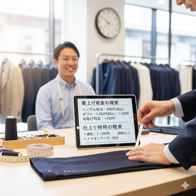 4.当日持ち帰りの料金と仕上がり時間の目安