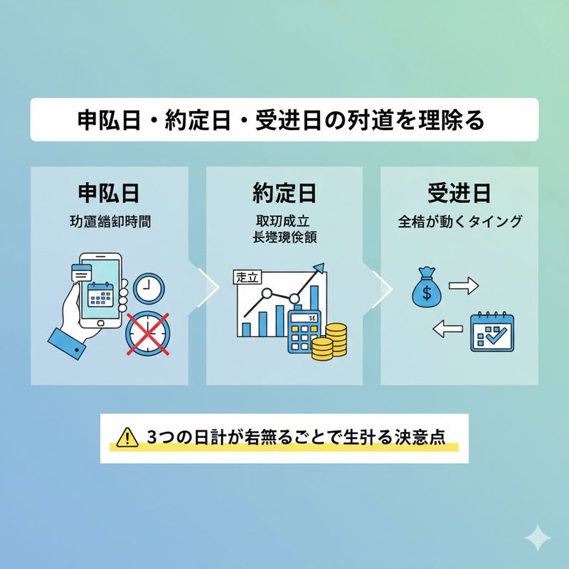 2.申込日・約定日・受渡日の違いを理解する