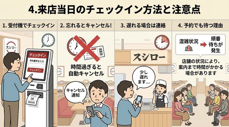 4.来店当日のチェックイン方法と注意点