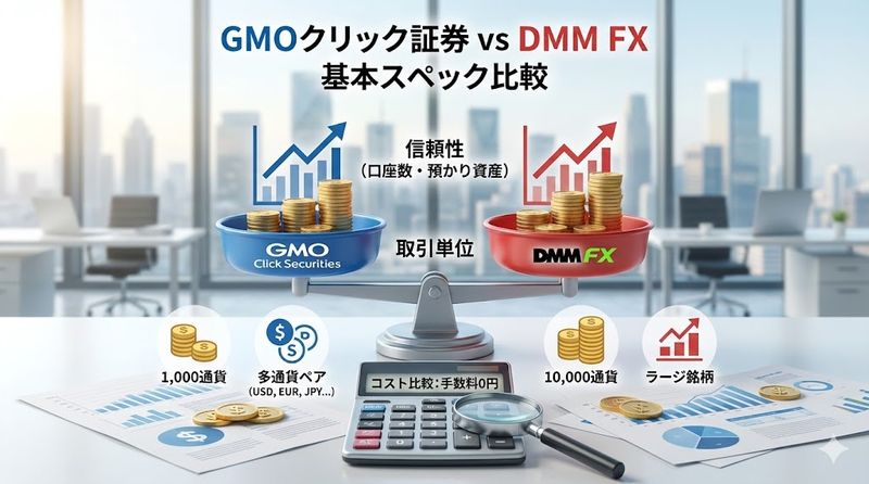 1.GMOクリック証券とDMM FXの基本スペック比較