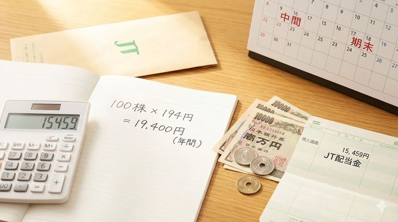 1.JTの配当金は100株でいくら受け取れる?
