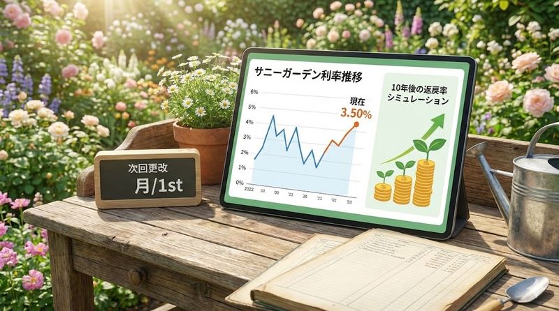 2.サニー ガーデンの利率推移と現在の利率