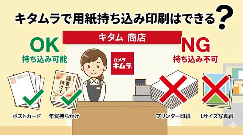 1.カメラのキタムラで用紙持ち込み印刷はできる?
